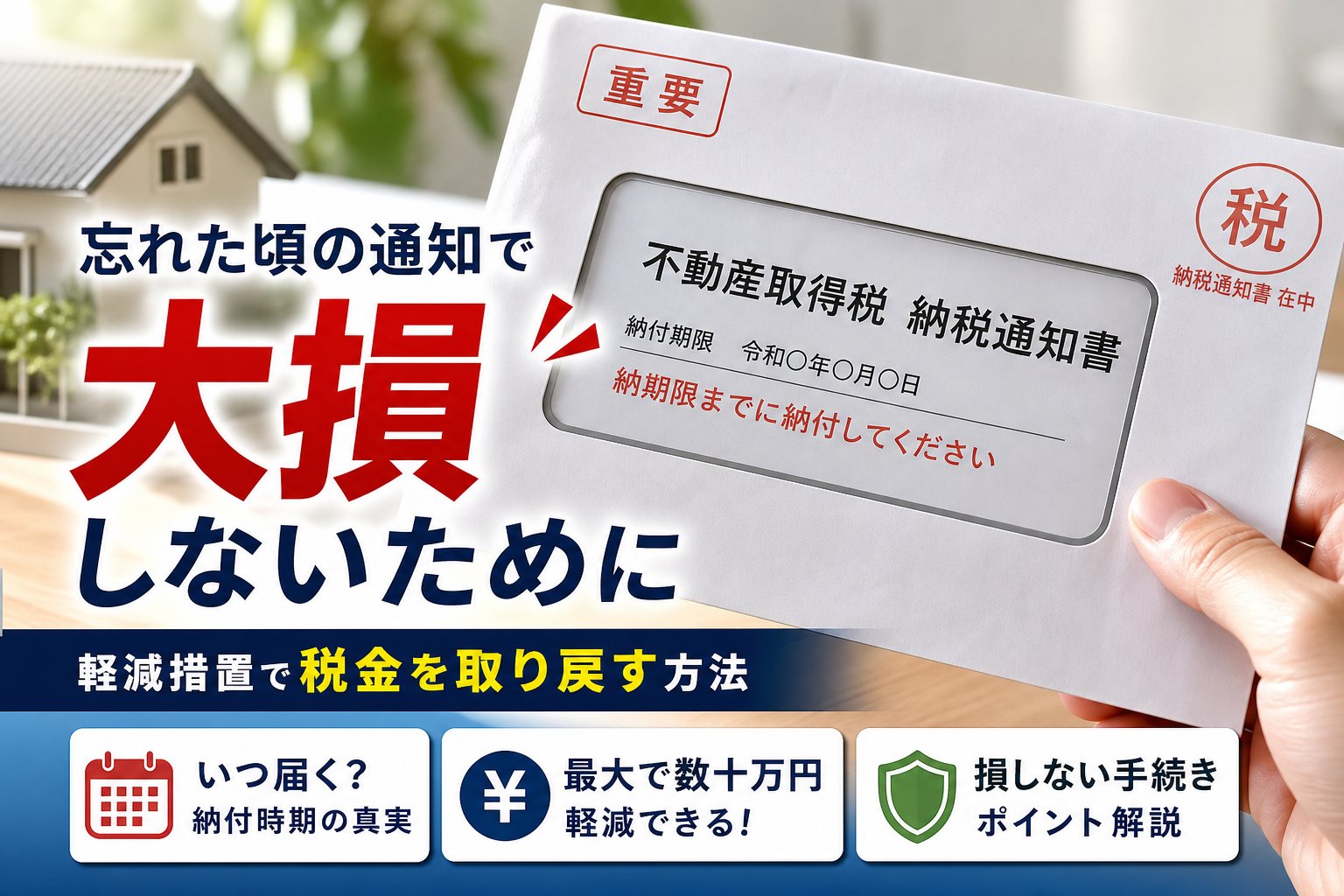 不動産取得税はいつ届く？忘れた頃の通知で大損を避ける軽減措置と納付時期の真実
