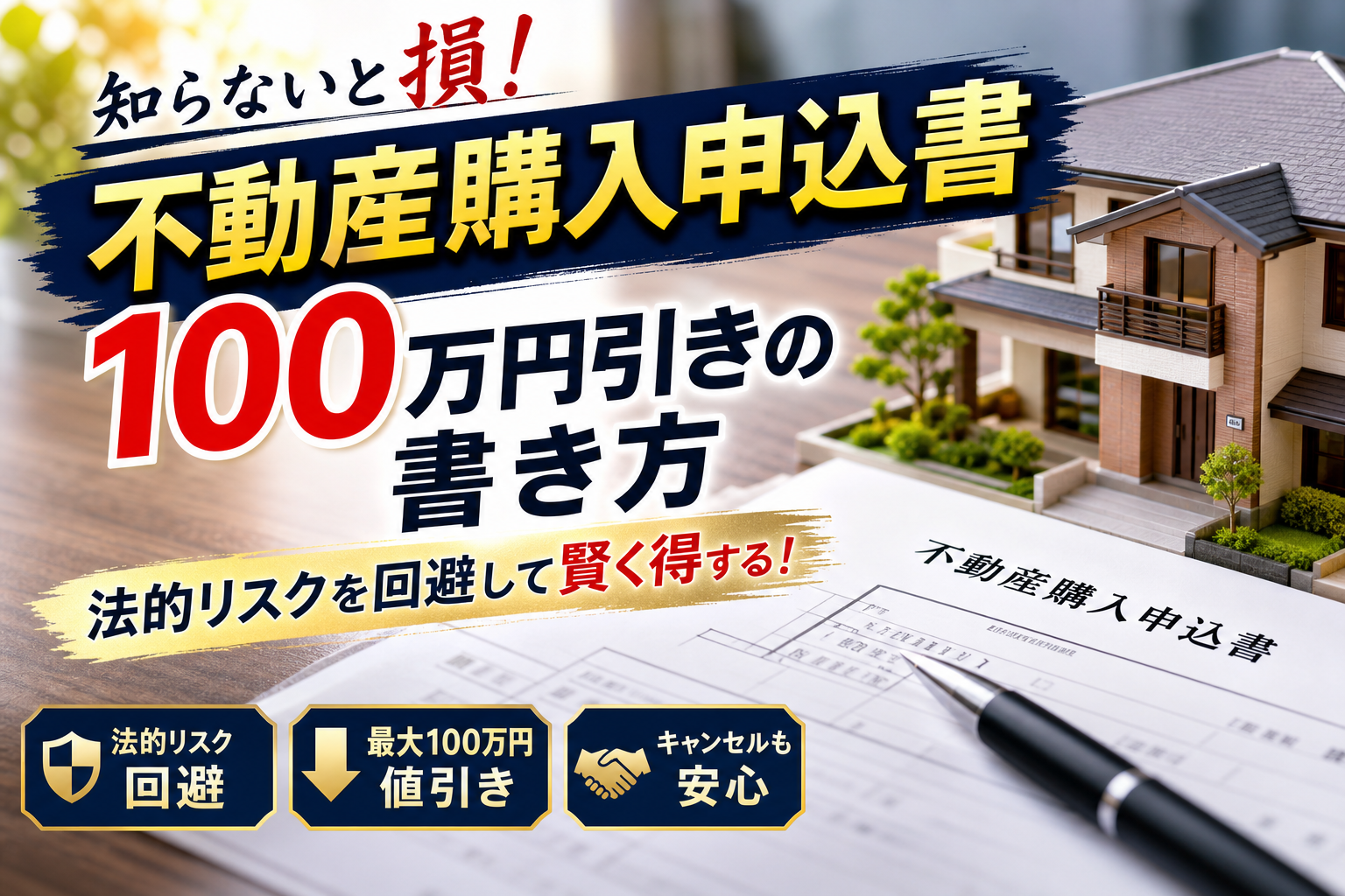 不動産購入申し込み書を書く前に！法的効力の罠と100万引きを狙うプロの書き方
