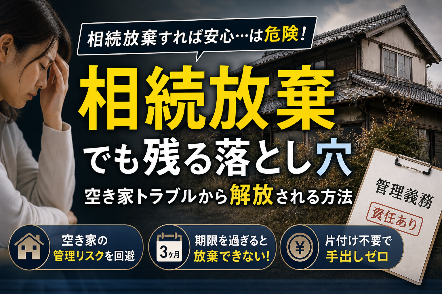 実家の相続放棄で潜む管理義務の罠！空き家を処分する解決策を解説