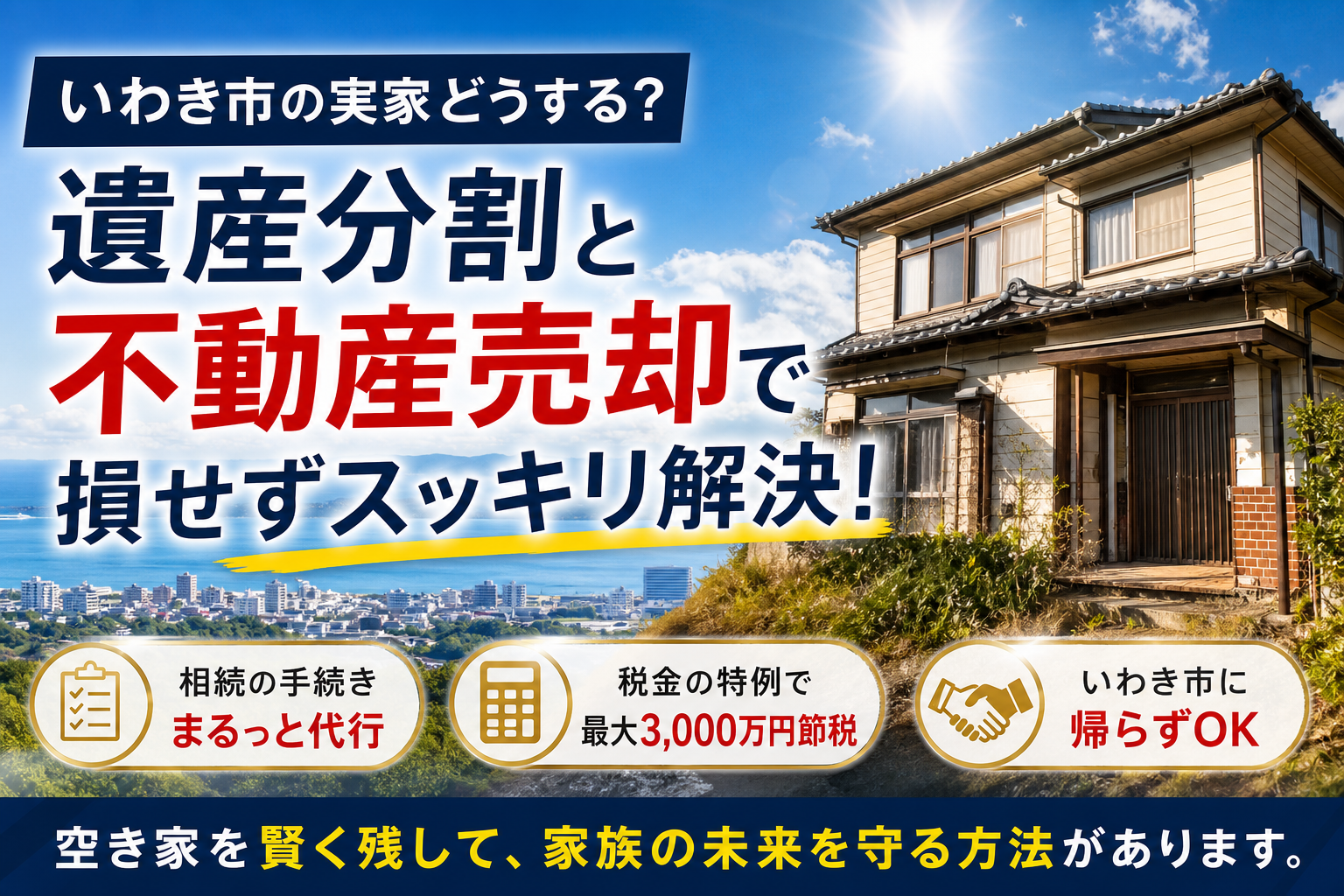 いわき市での遺産分割と不動産売却を解決！実家を放置せず賢く残すプロの全手順