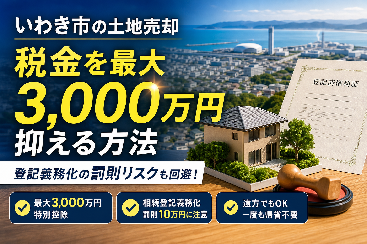 いわき市での土地の売却や相続の税金も抑える！3000万控除と登記義務化の対策法