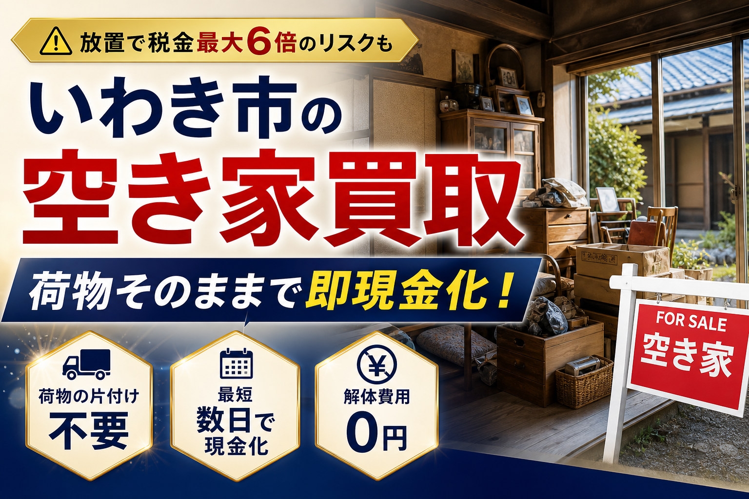 いわき市での空き家買取は荷物そのままで！解体不要で即現金化するプロの不動産売却術