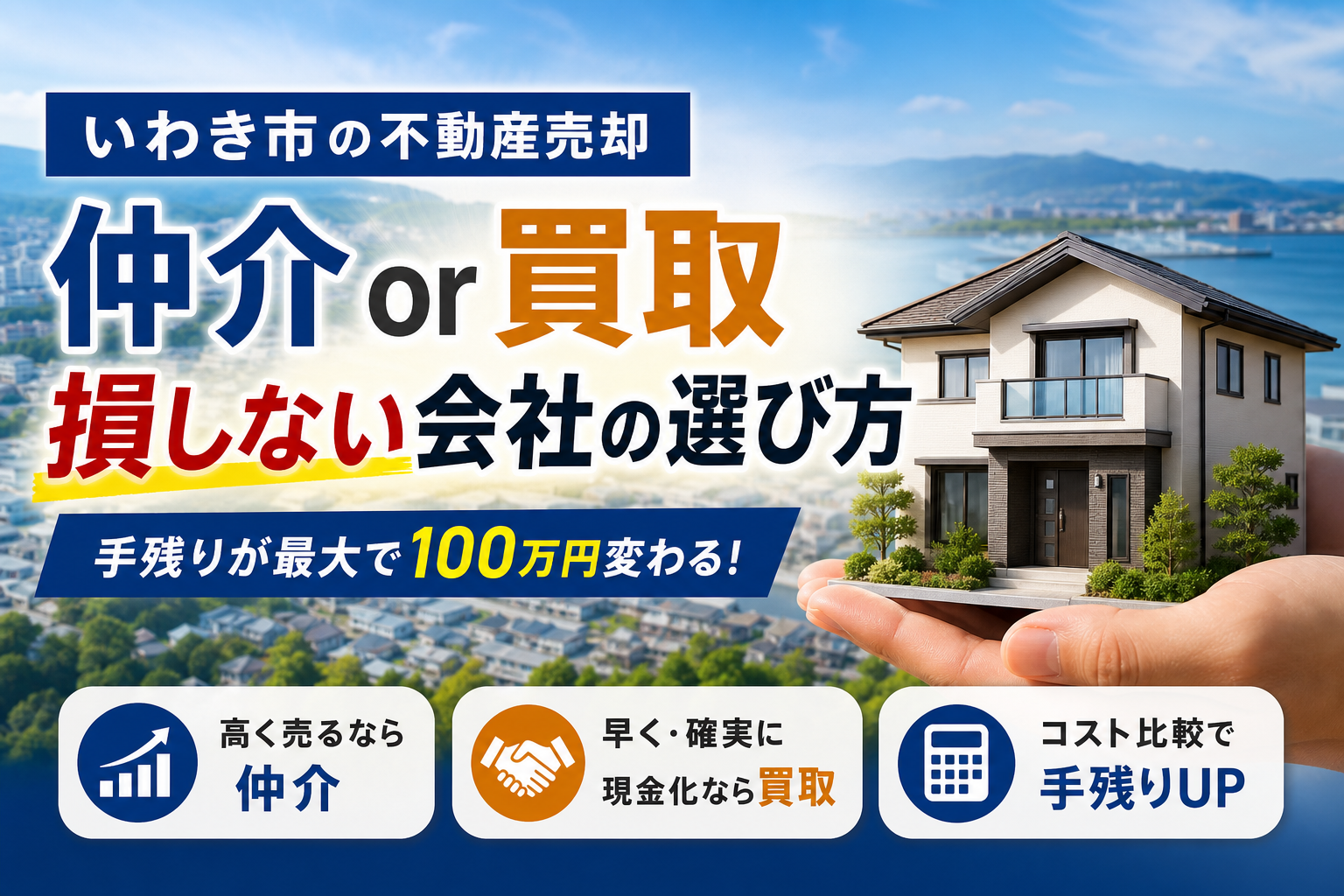 いわき市での不動産売却！仲介と買取を比較して分かった損しない会社の選び方