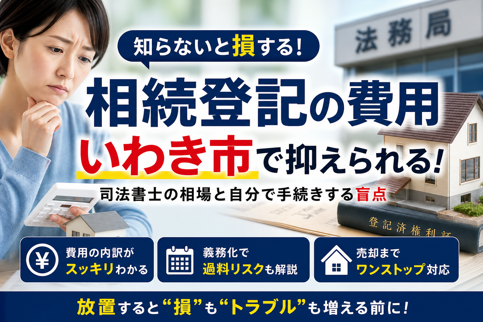 相続登記の費用をいわき市で抑える！司法書士相場と自分で名義変更する際の盲点