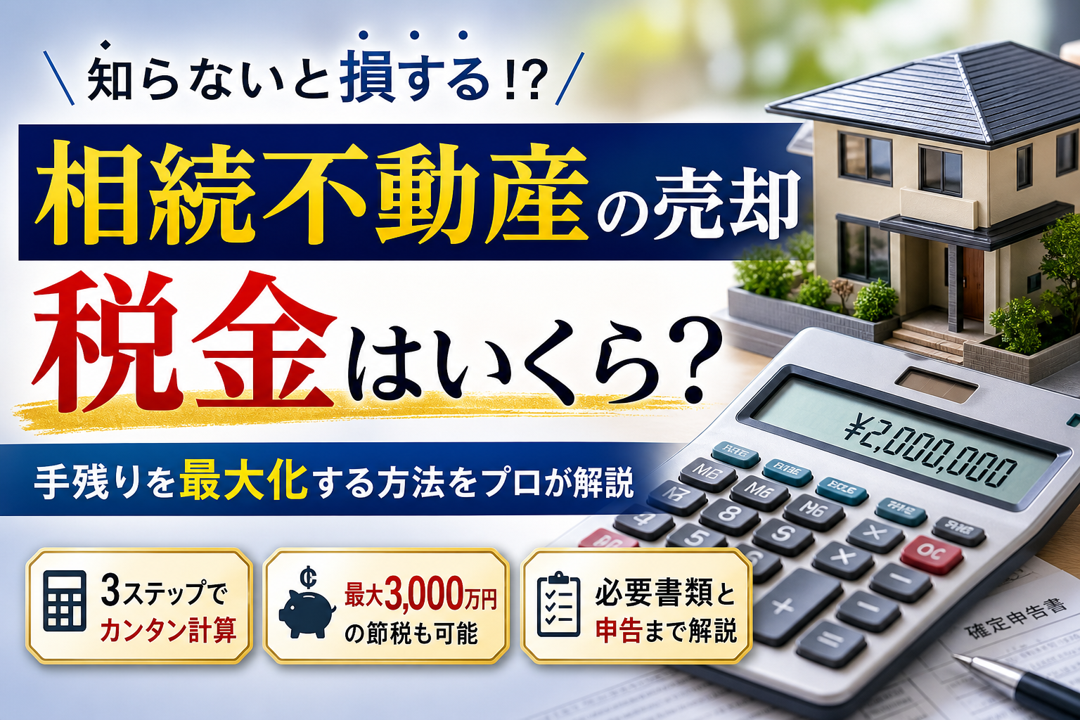 相続不動産を売却する際の税金計算に迷う方へ！手残りを増やす特例や計算方法をプロが解説
