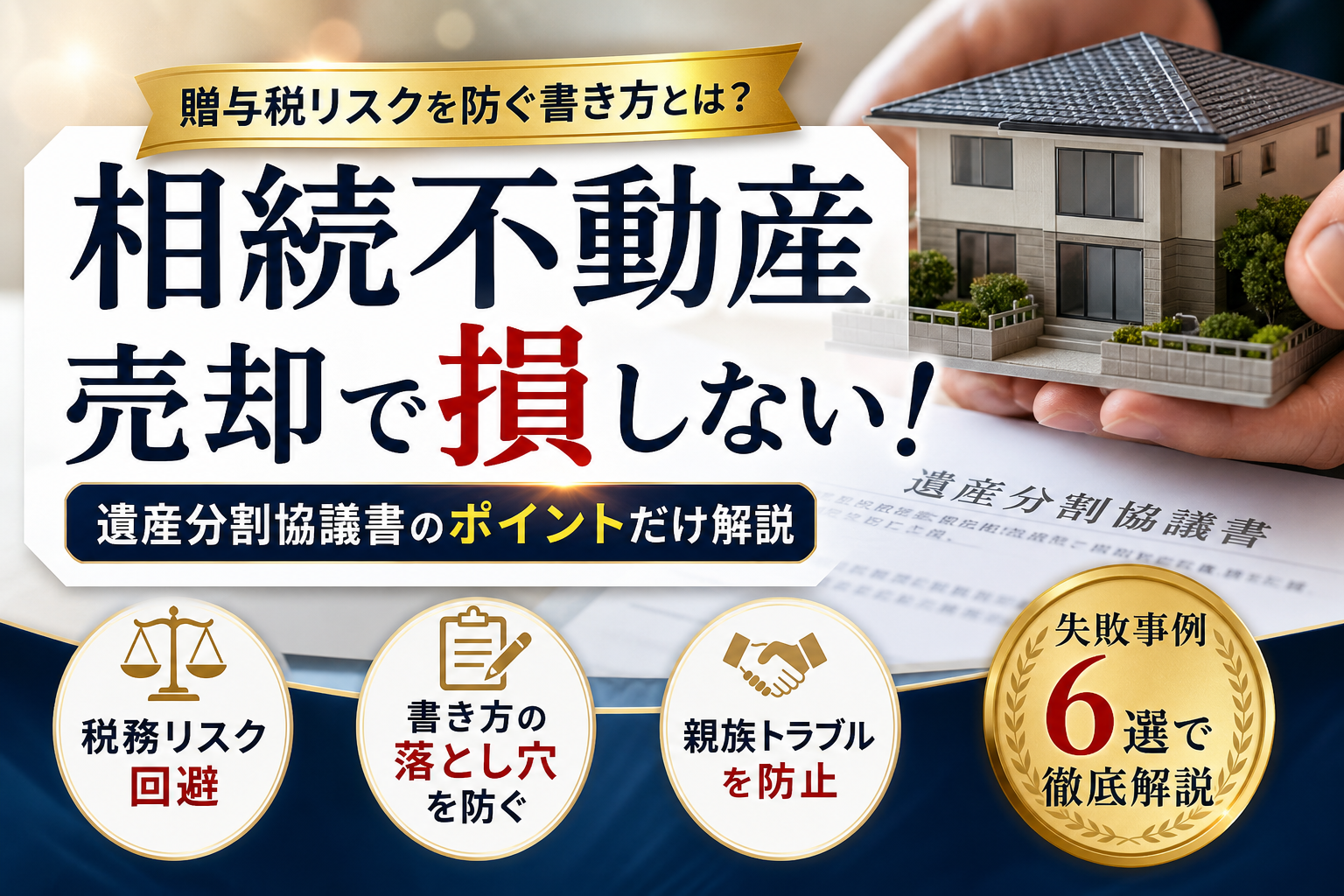相続不動産を売却するための遺産分割協議書の書き方！贈与税を防ぐ文言と落とし穴対策
