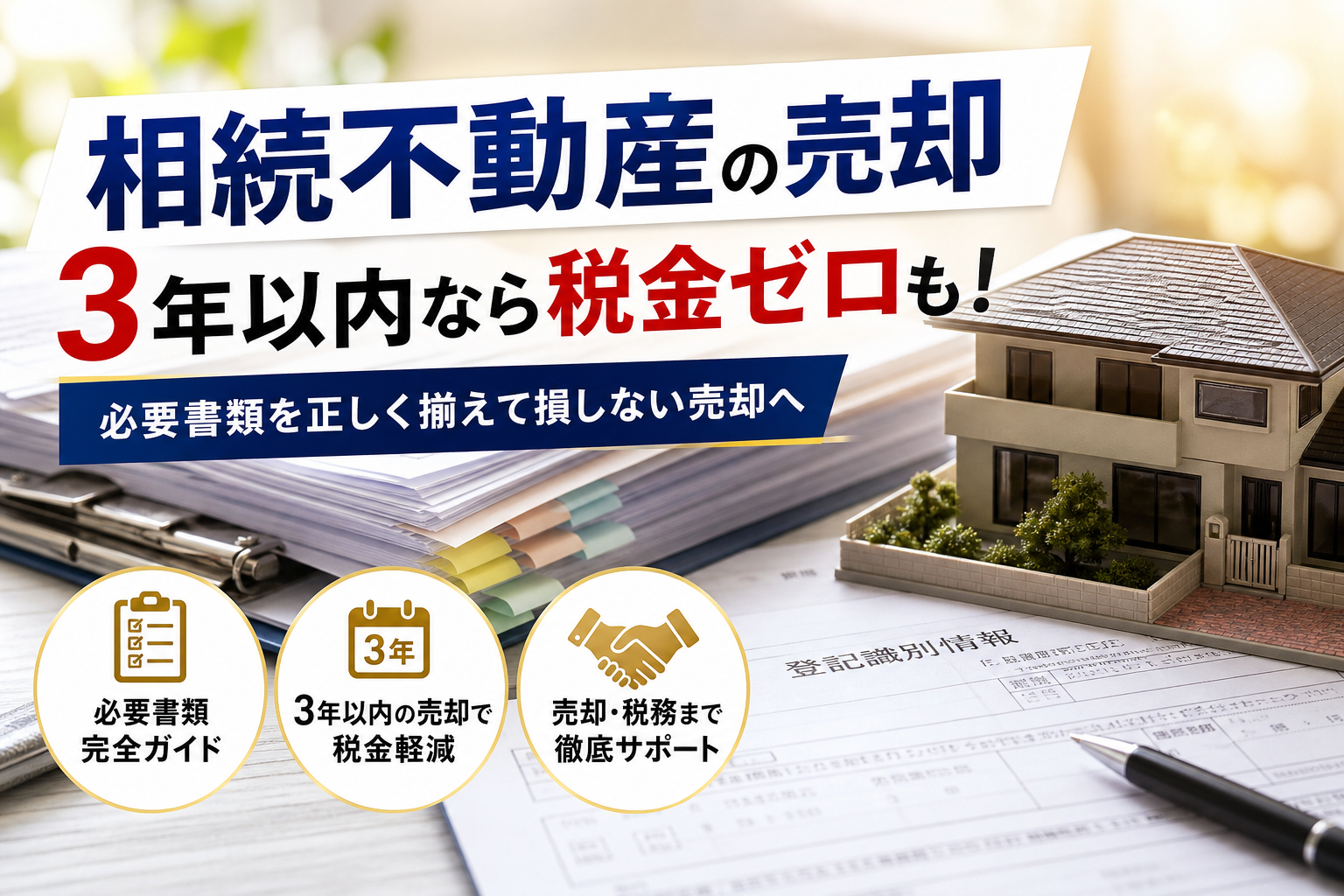 相続不動産の売却で必要書類を集める手順！3年以内なら税金ゼロも狙える対策解説