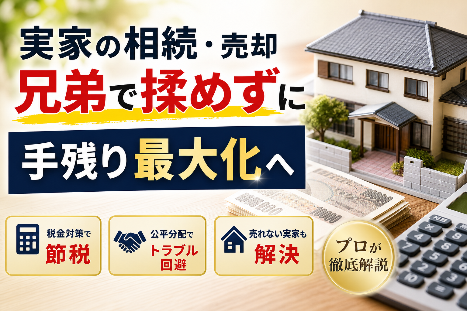 実家の相続や売却で兄弟がもめずに手残りを最大化する換価分割と税金対策の全手順