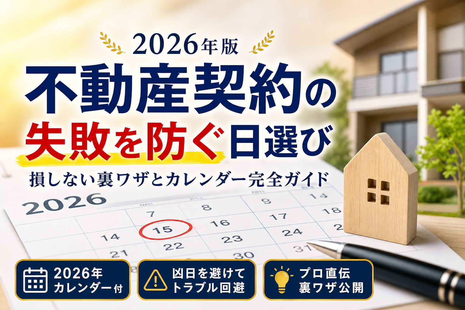 【2026年】不動産契約に良い日カレンダー｜大安・一粒万倍日と裏ワザ | 千信不動産