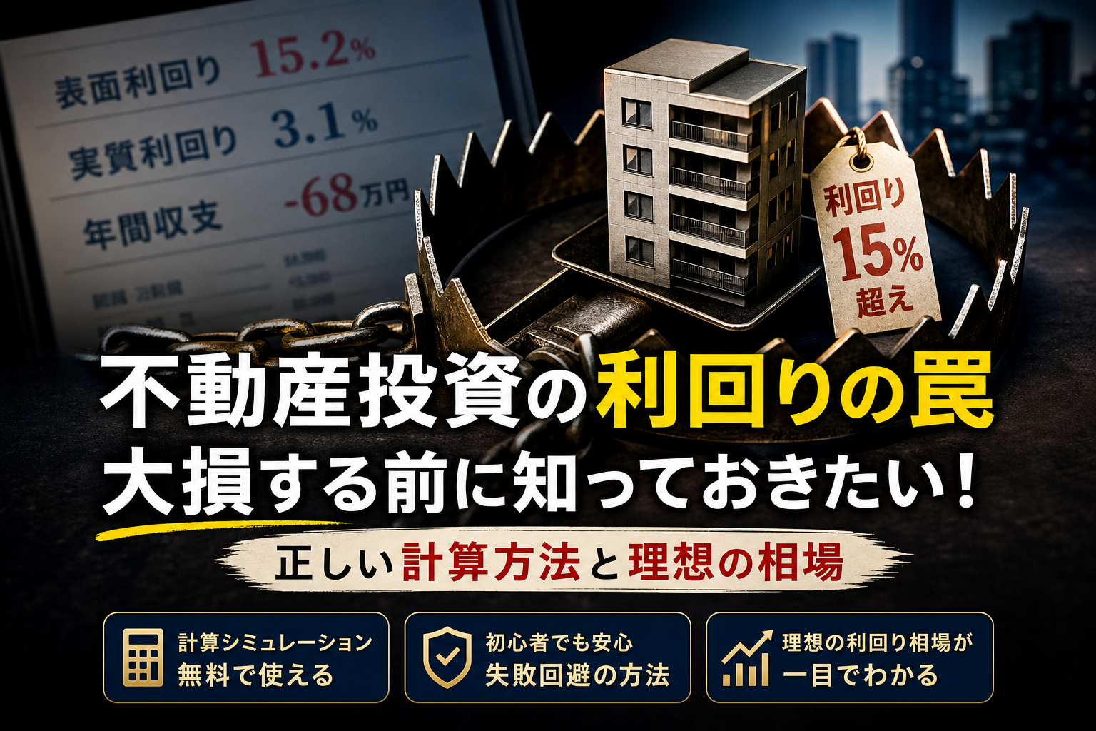 不動産投資の利回りの罠に騙されないで！大損を防ぐ正しい計算方法と理想の相場を徹底解説