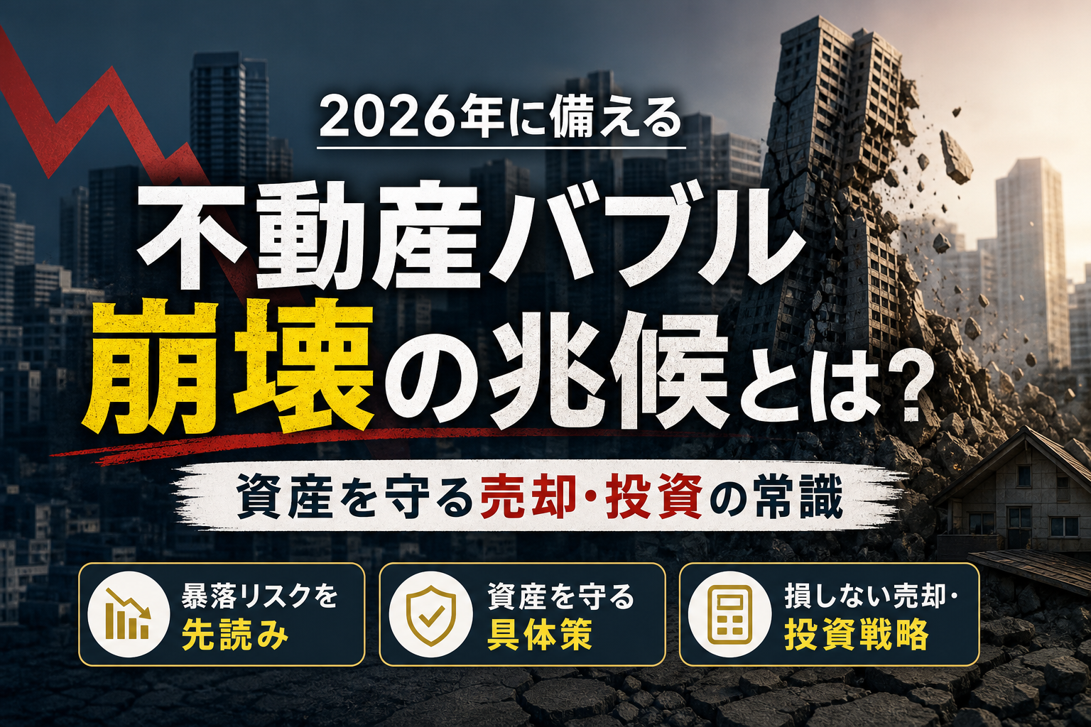 不動産バブル崩壊の兆候とは？2026年最新の予測と資産を守る売却・投資の常識