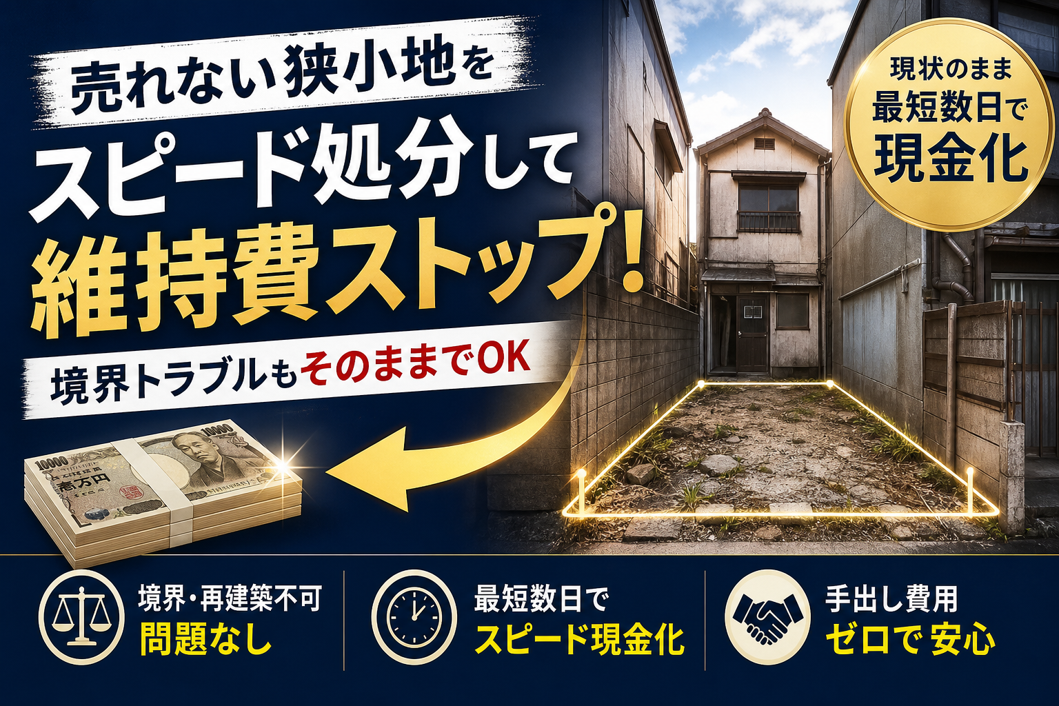 狭小地の土地買取業者が現状のままでスピード処分する裏ルートと失敗を避ける境界対策