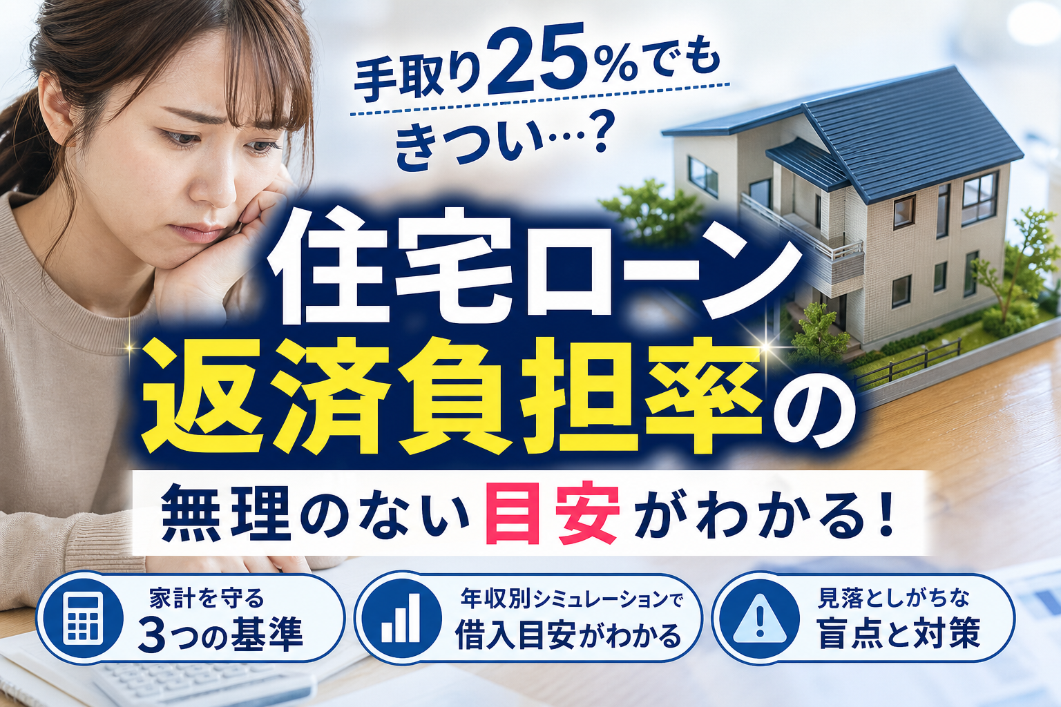 住宅ローンの返済負担率の目安は？手取り25%でもきつい盲点と無理のない返済計画
