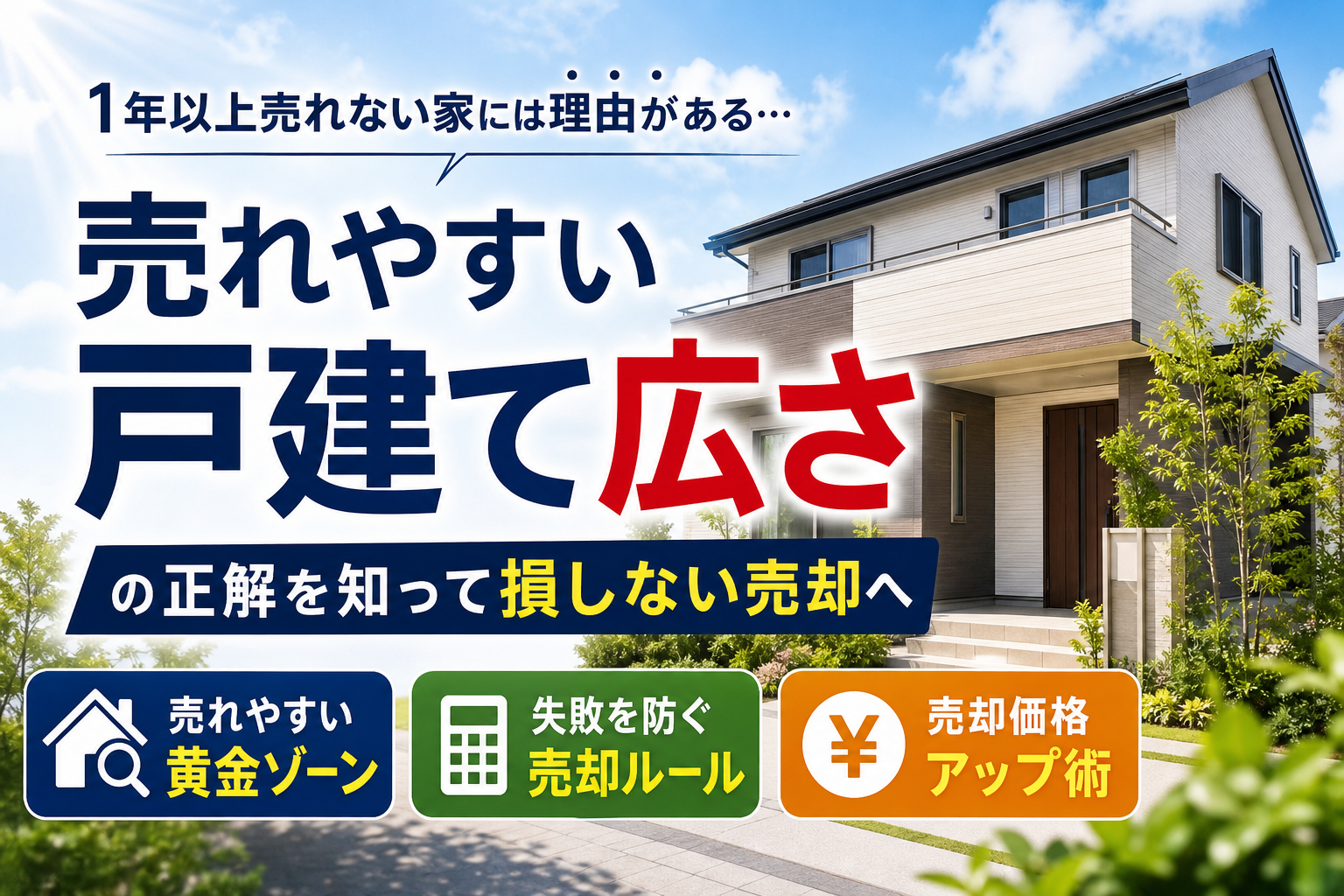 戸建てで売れやすい広さとは？売却の黄金ルールと1年売れ残る罠を回避する手順