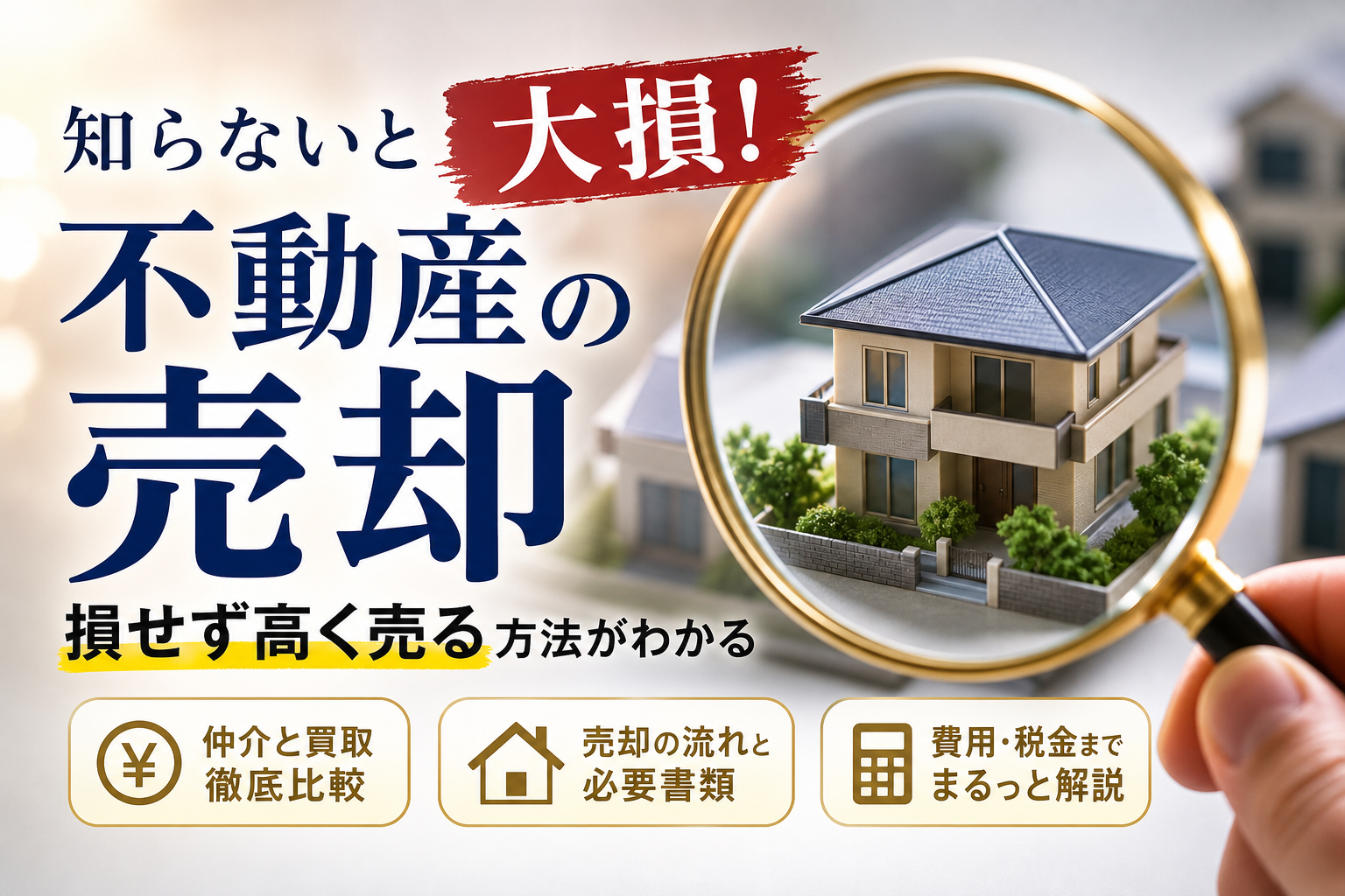 不動産の売却とは？大損を防ぐ基礎知識と手順、仲介と買取の損をしない選び方