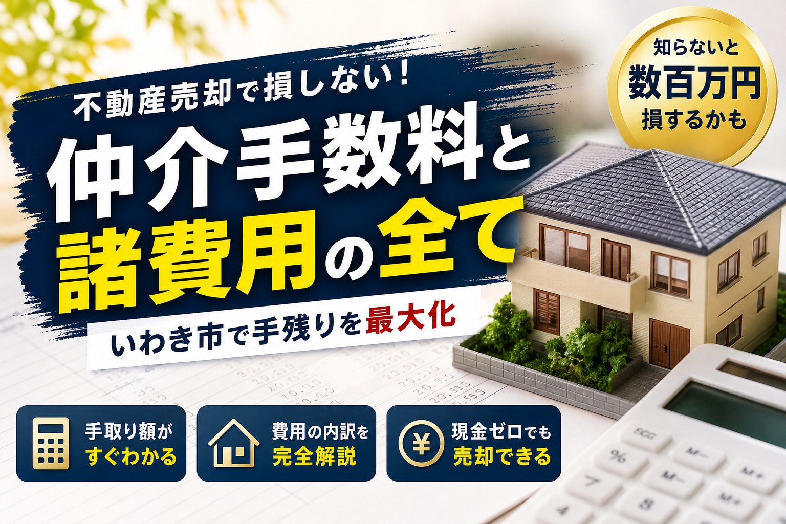 【いわき市】不動産売却の仲介手数料と諸費用はいくら？内訳を分かりやすく解説して手残りをガッツリ増やす秘訣