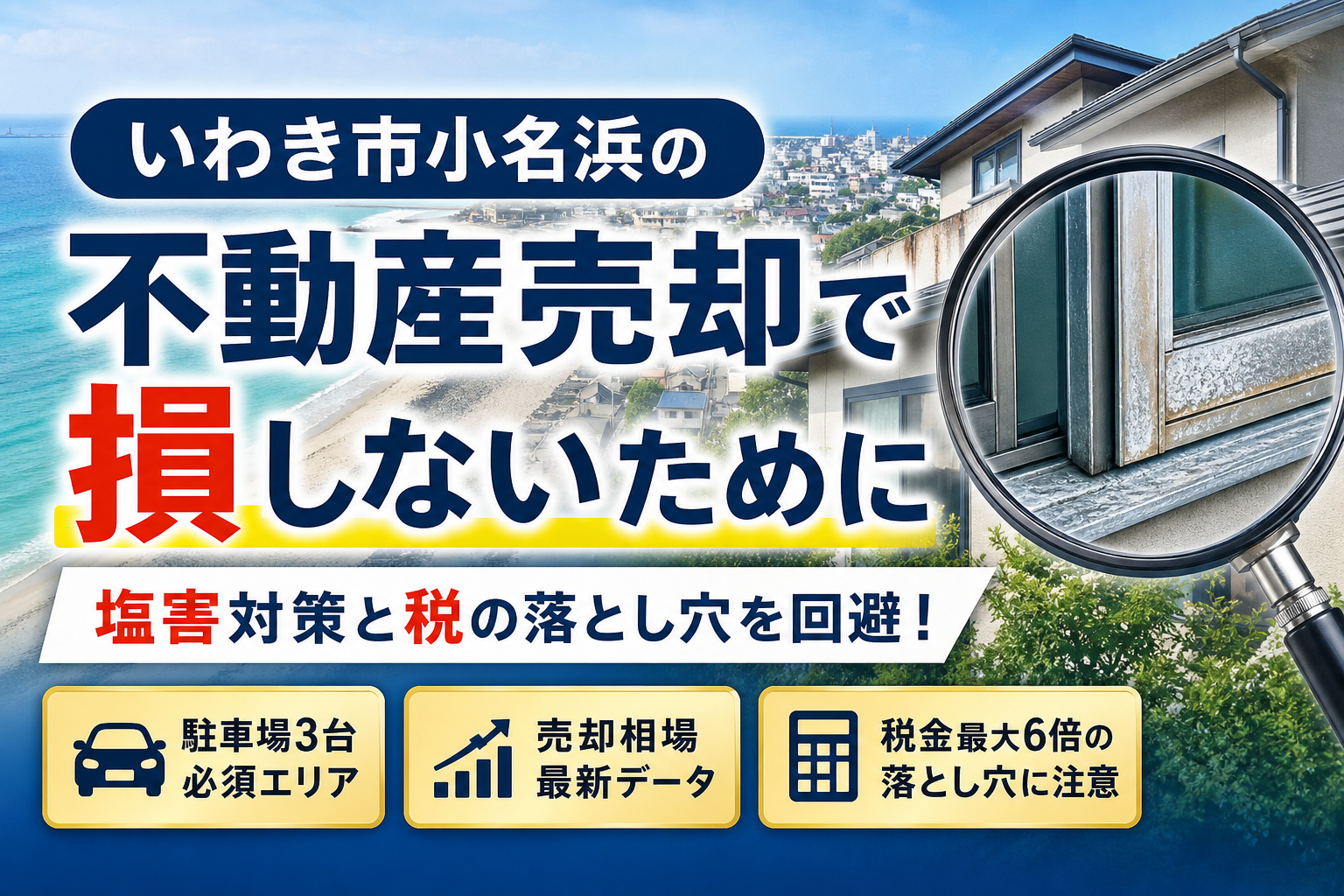 【いわき市小名浜】中古住宅や土地を売却する際の注意点と流れ！塩害や税の対策も解説