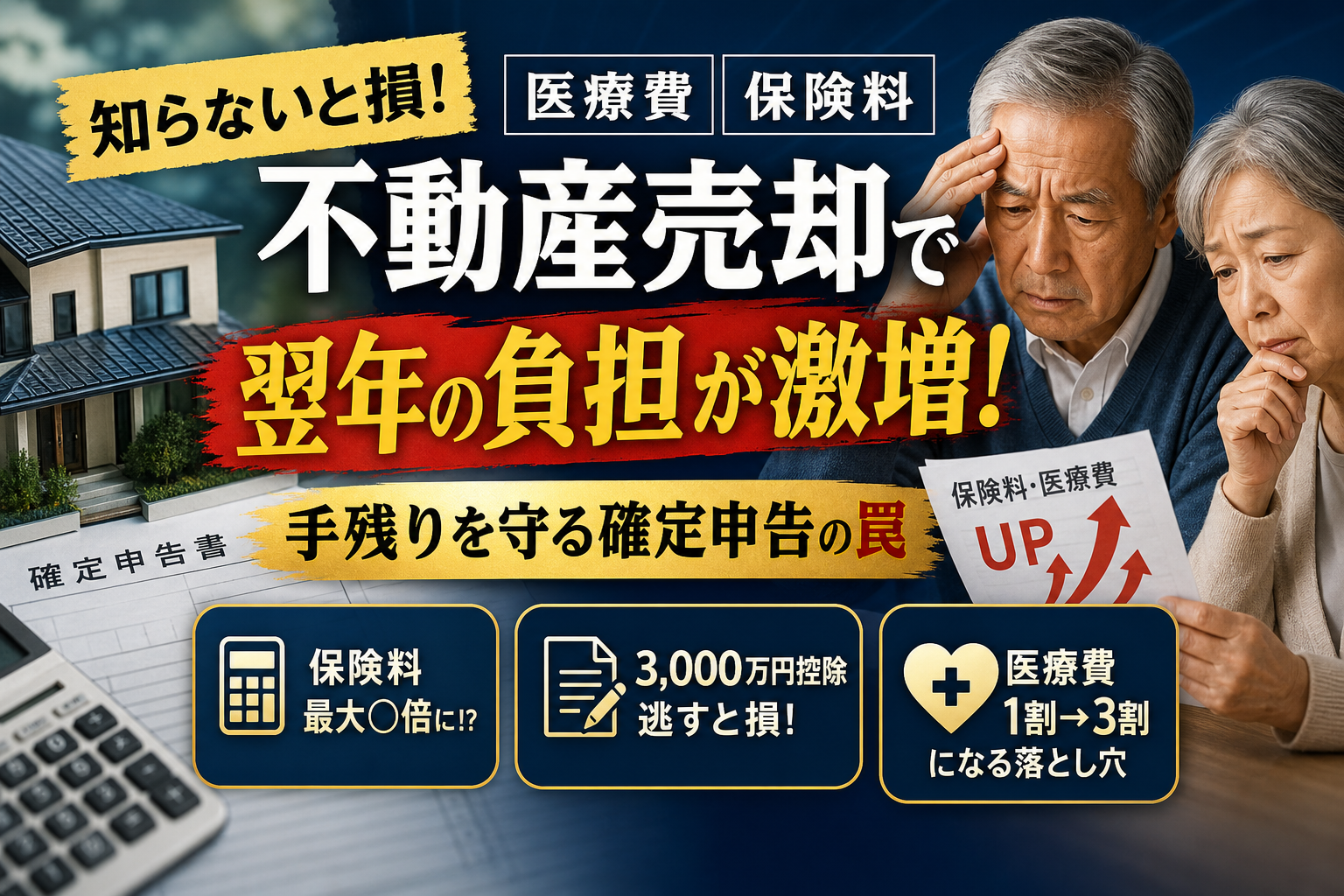 不動産売却を高齢者が行うと翌年の保険料や医療費が激増？手残りを守る確定申告の罠