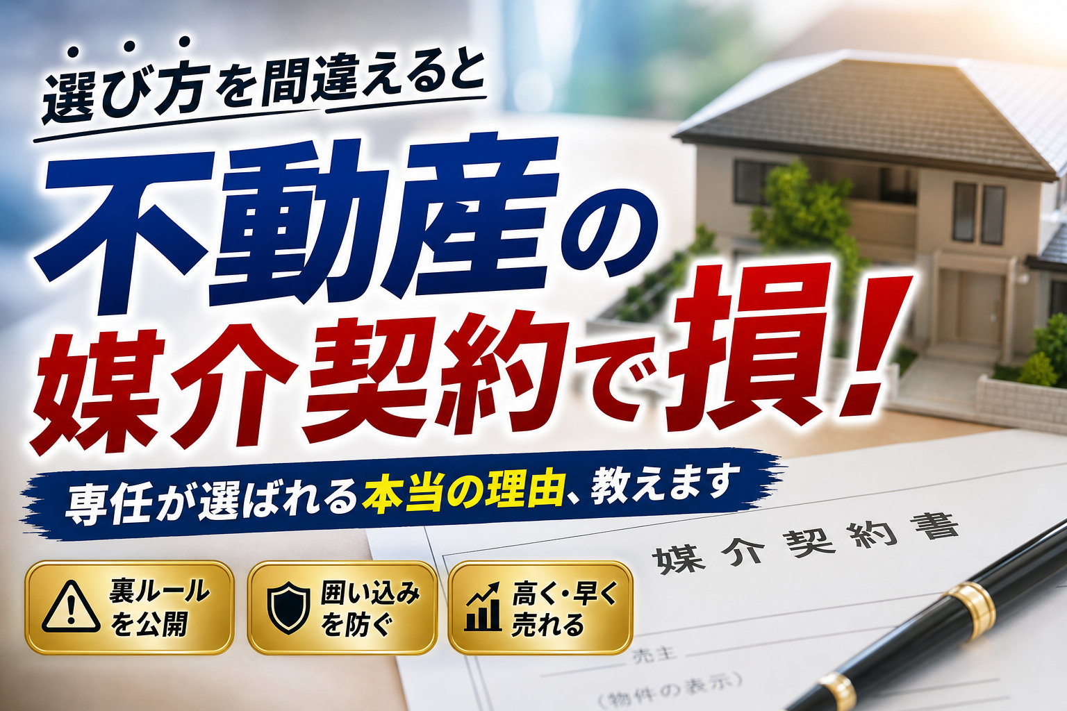 不動産の媒介契約で損しない選び方！業界の裏ルールと専任を勧める本当の理由