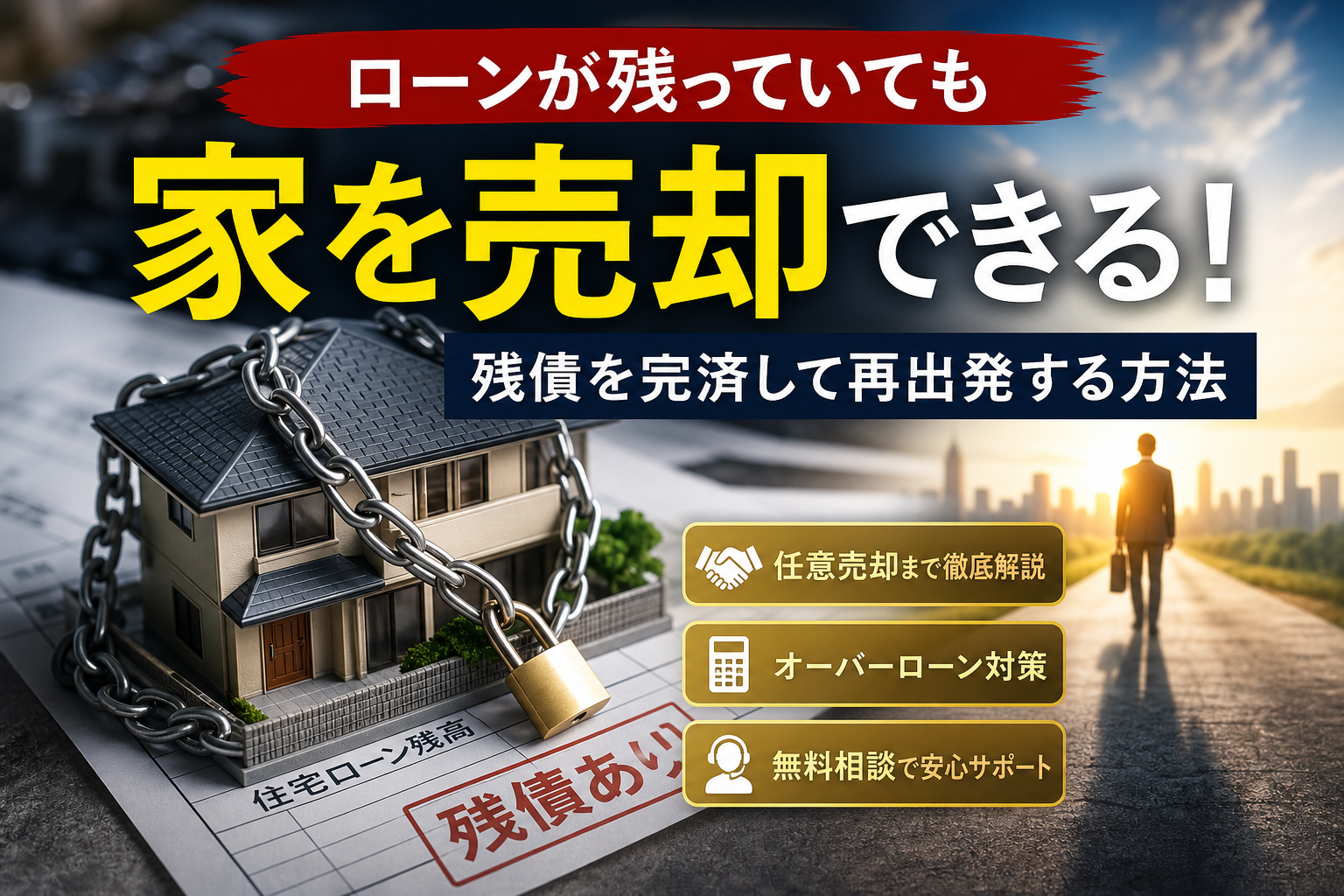 住宅ローンが一括返済できないけれど家を売却したい！残債を完済して再出発する対処法