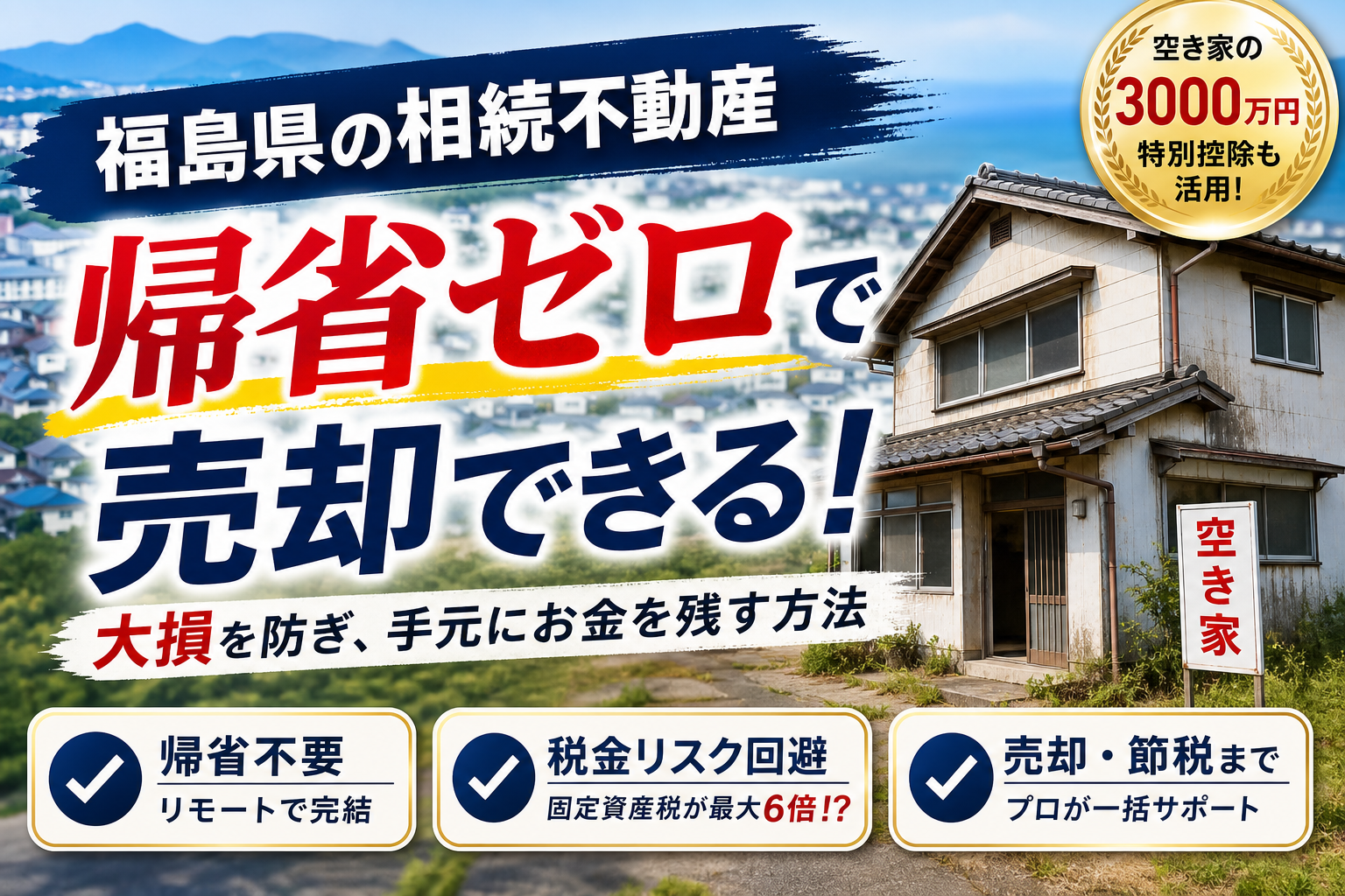 福島県の相続不動産を売却して大損しない！1度も帰省せず空き家を売るプロの解決策