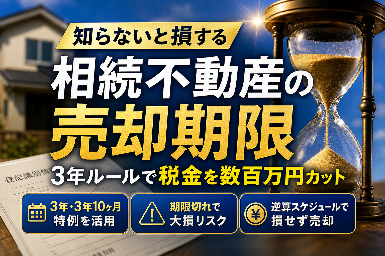 相続不動産の売却期限とは？3年ルールの罠と税金を安くする逆算スケジュール