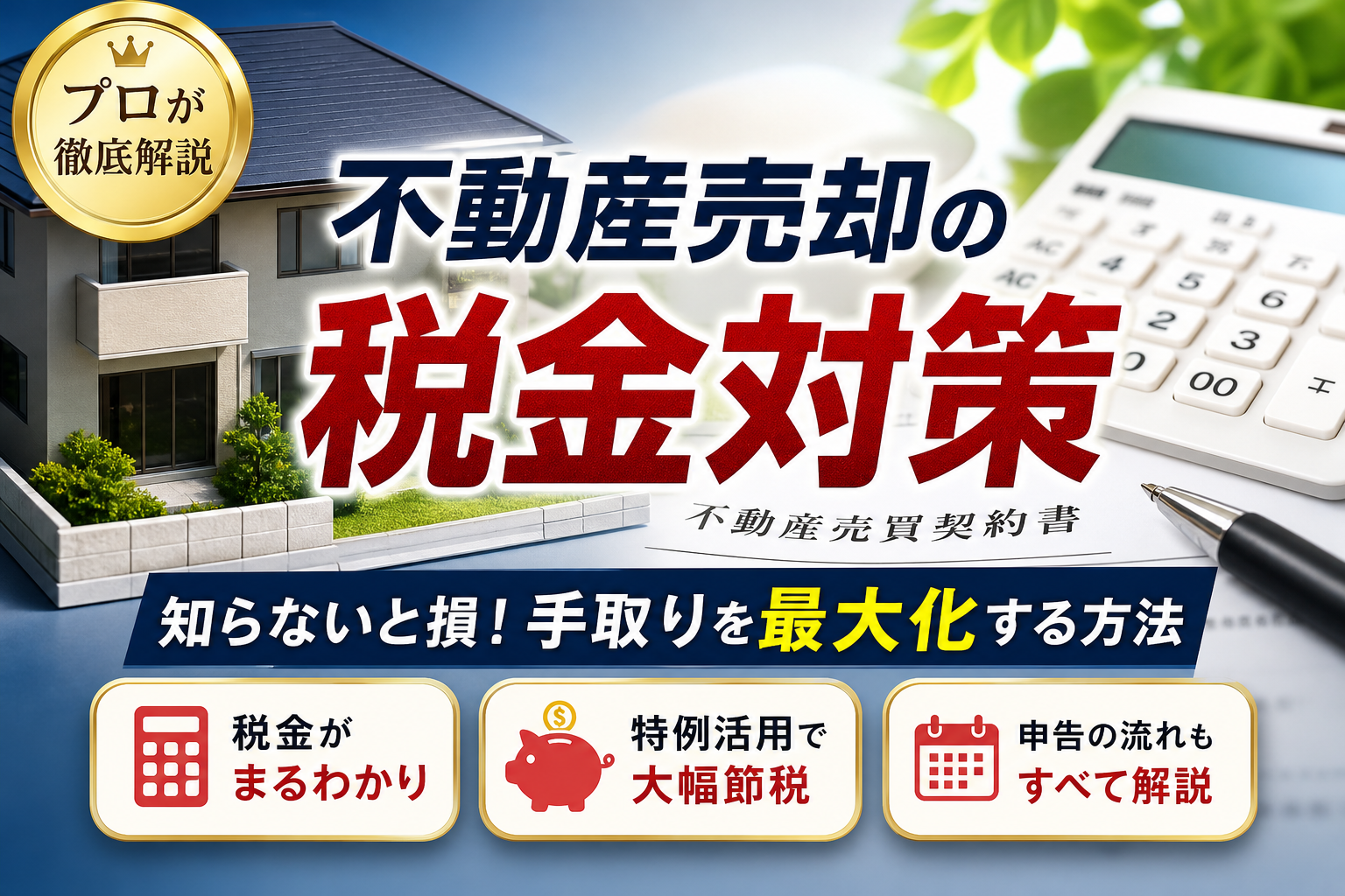 不動産売却の税金と基礎知識！手取りを最大化する計算と節税特例をプロが徹底解説