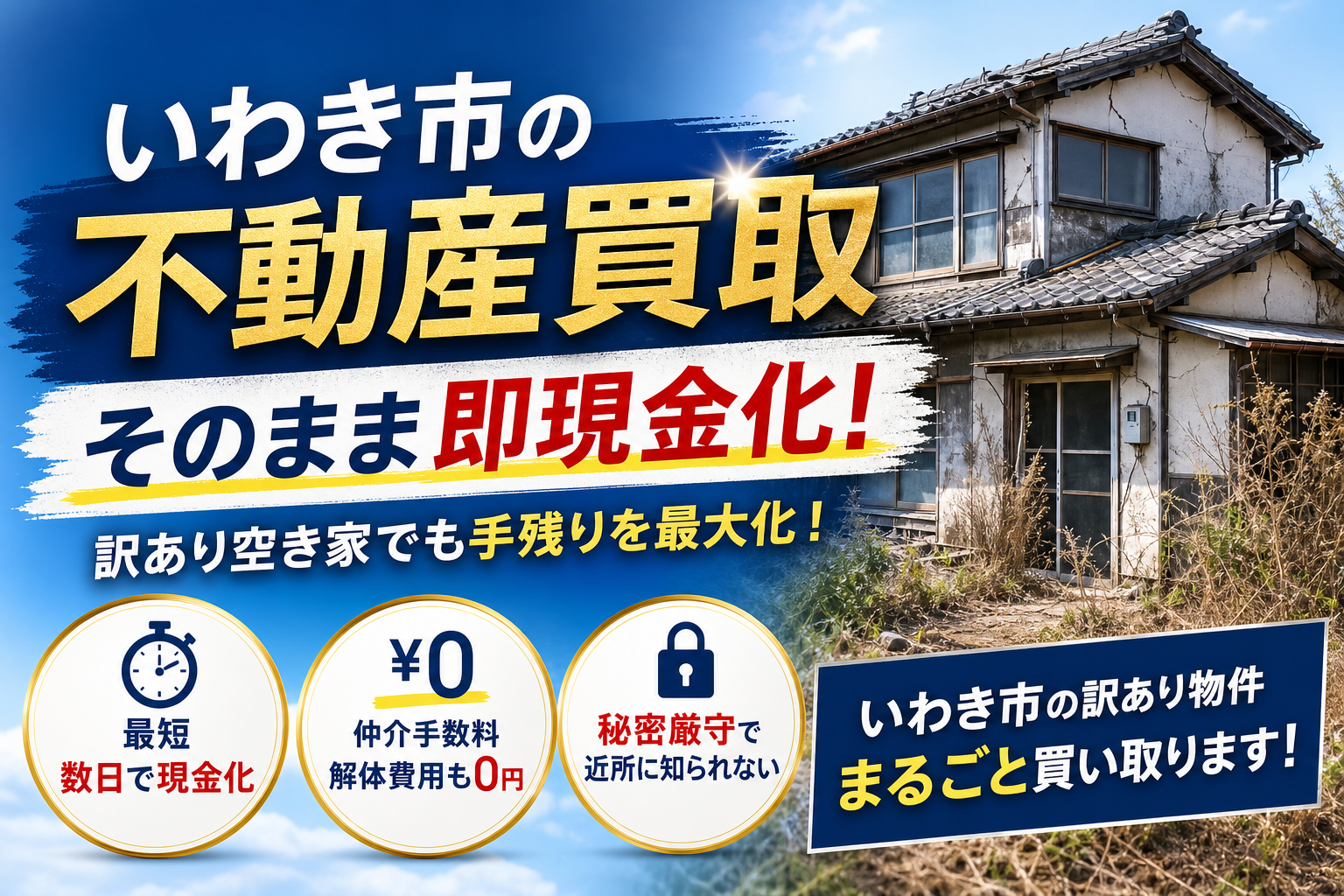 いわき市の不動産買取で手残りを最大化！訳あり空き家もそのまま即現金化するコツ