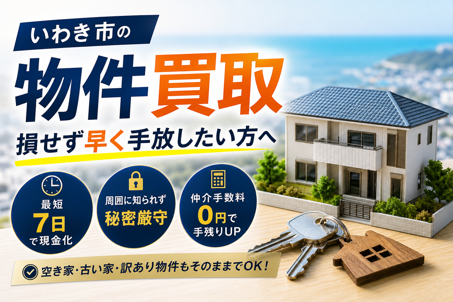 物件の買取をいわき市でするなら！損せず早く手放す不動産売却の相場と選び方