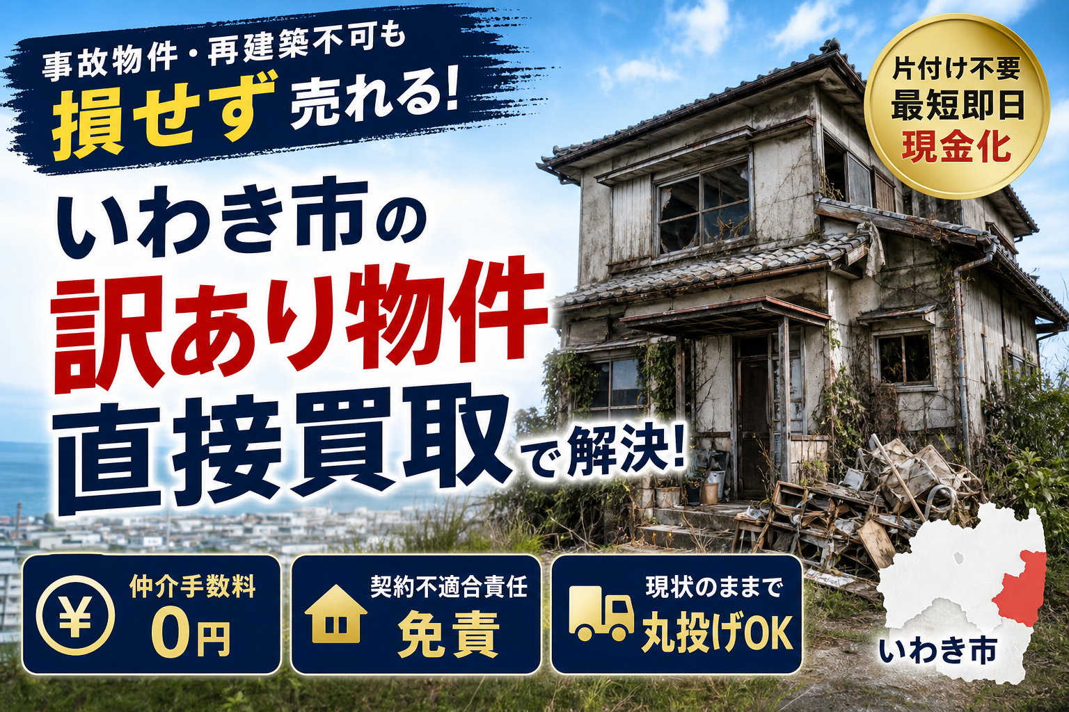 訳あり物件の売却をいわき市で成功！片付け不要で事故物件も損せず手放す買取術