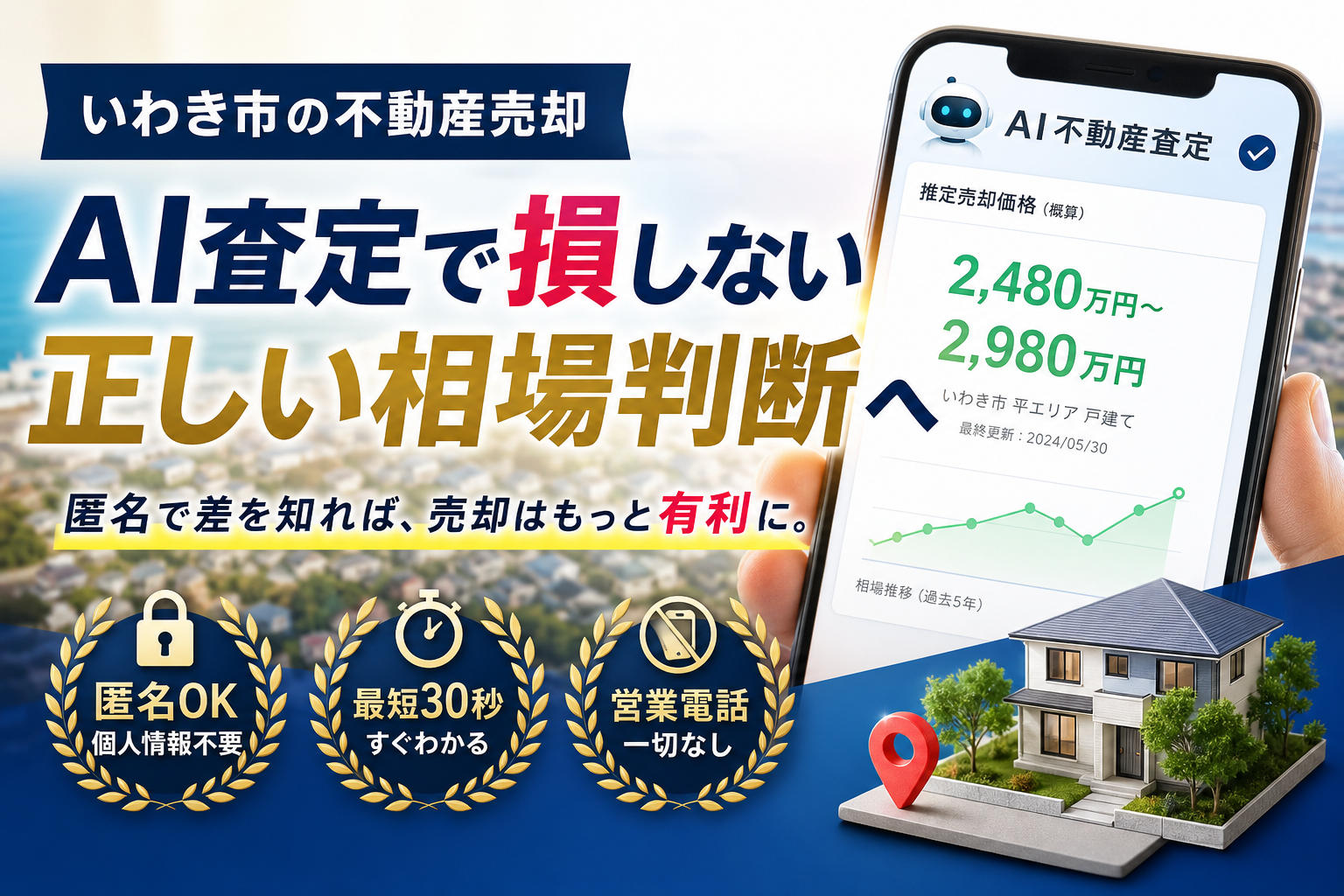 不動産売却のAI査定をいわき市で試す前に！匿名相場と実勢価格の差を安心解説