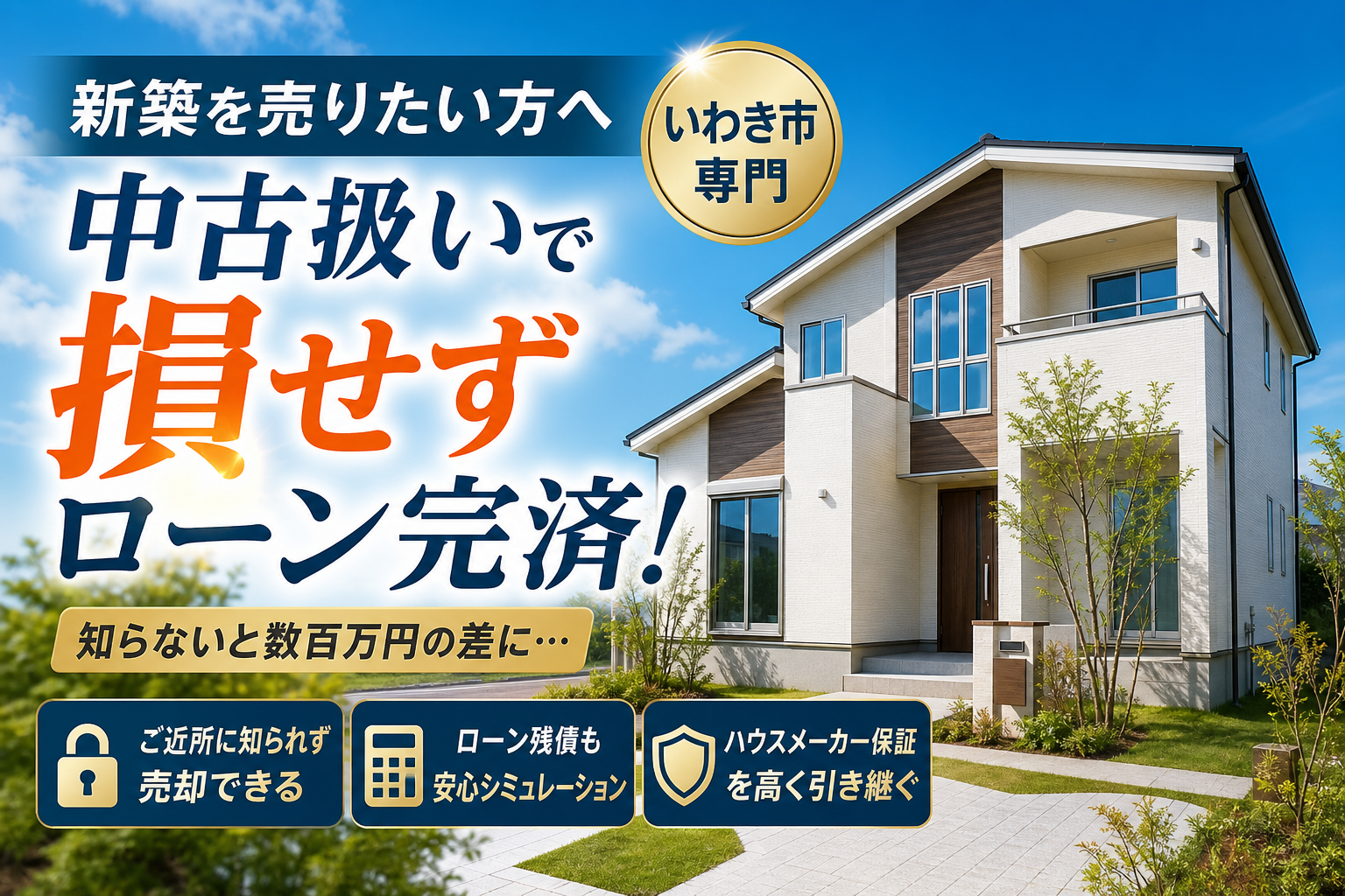 新築を売りたいといわき市でお悩みの方へ！中古扱いで損せず住宅ローンを完済する売却術