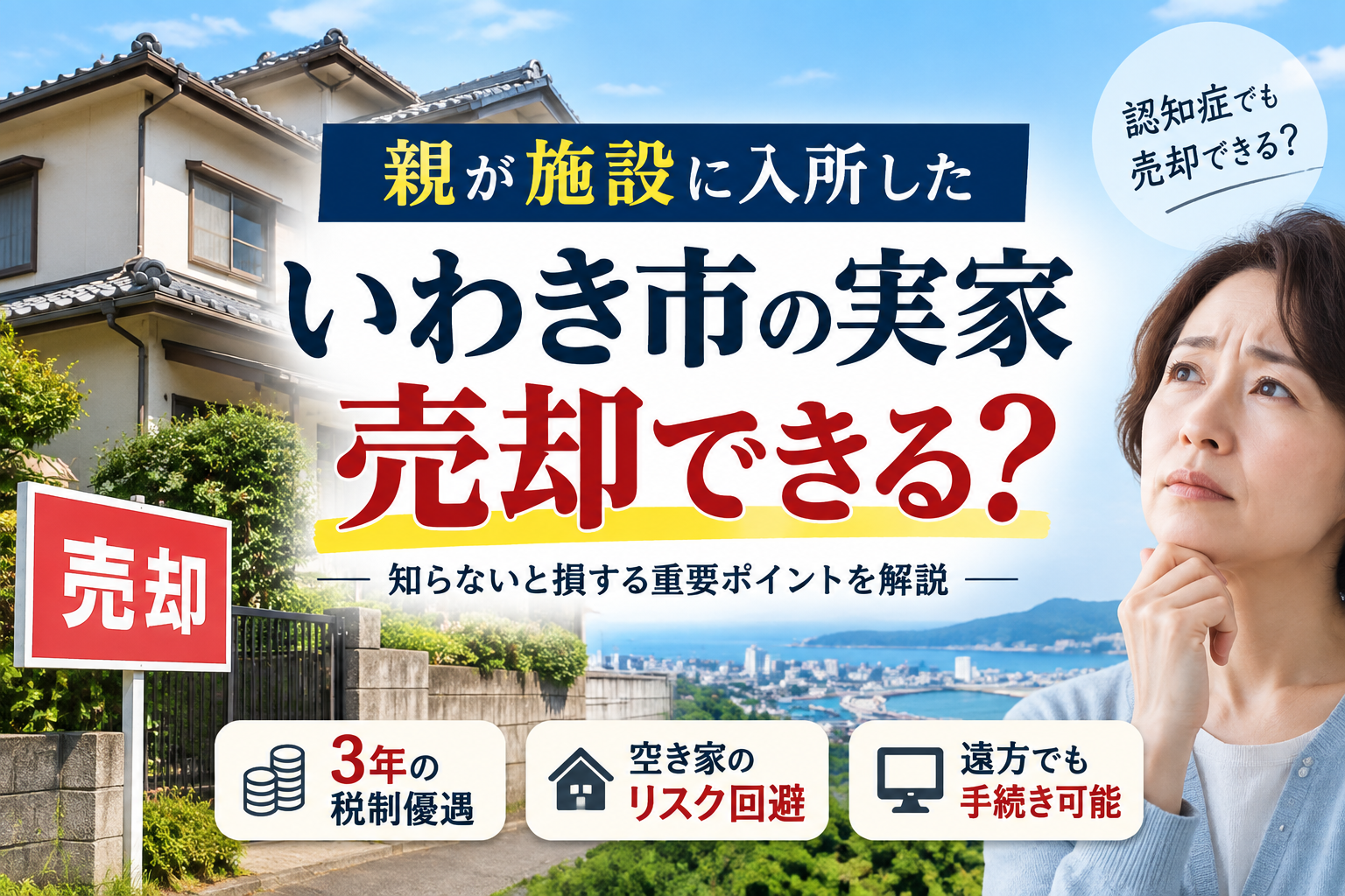 いわき市で親が施設入所した家を売却！認知症・3年期限や遠方手続きの注意点